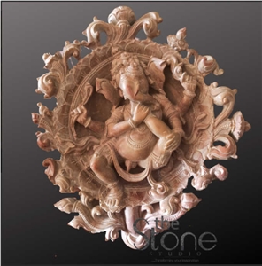 Bal Ganesha Idol Hindu Statues In Pink Soapstone