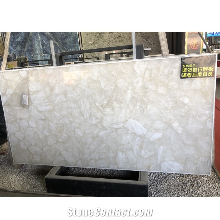 Brazil  White Crystal Quartz Semiprecious Stone Slabs