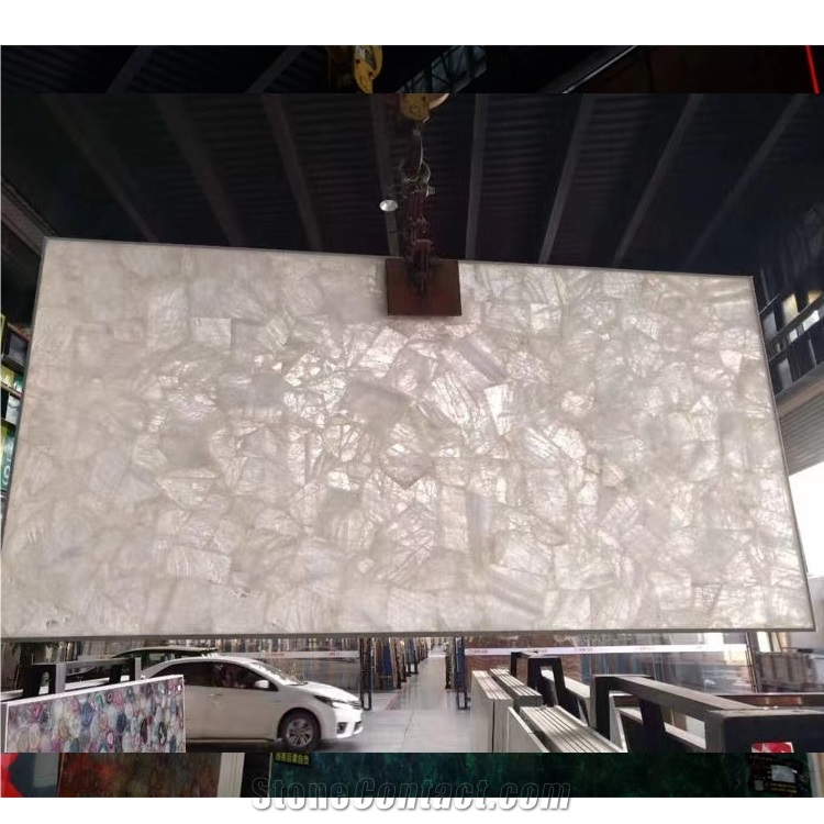 Brazil  White Crystal Quartz Semiprecious Stone Slabs