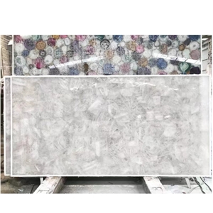 Brazil  White Crystal Quartz Semiprecious Stone Slabs