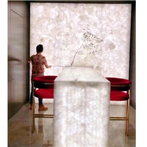 Brazil  White Crystal Quartz Semiprecious Stone Slabs