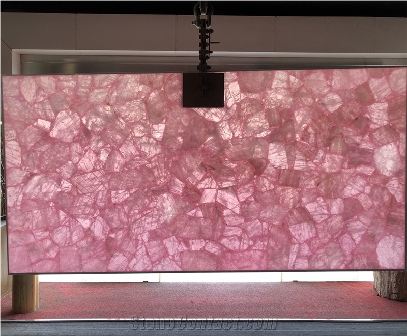 Pink Crystal Gemstone Semiprecious Stones Slabs