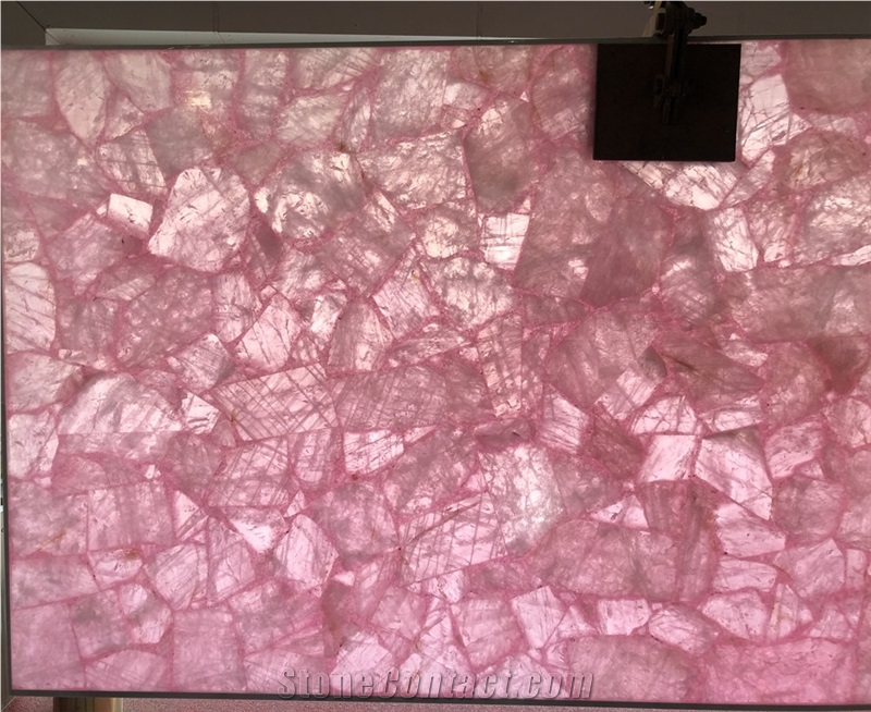 Pink Crystal Gemstone Semiprecious Stones Slabs