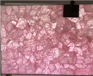 Pink Crystal Gemstone Semiprecious Stones Slabs
