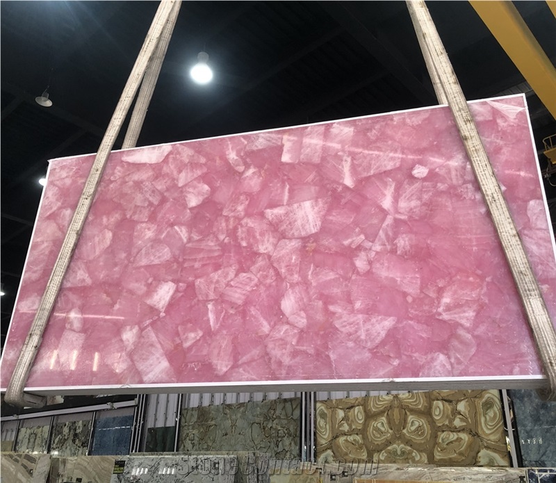 Pink Crystal Gemstone Semiprecious Stones Slabs