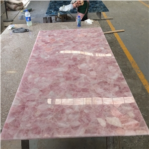 Pink Crystal Gemstone Semiprecious Stones Slabs