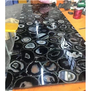 Supplier Blue Agate Onyx Semiprecious Stone Slab