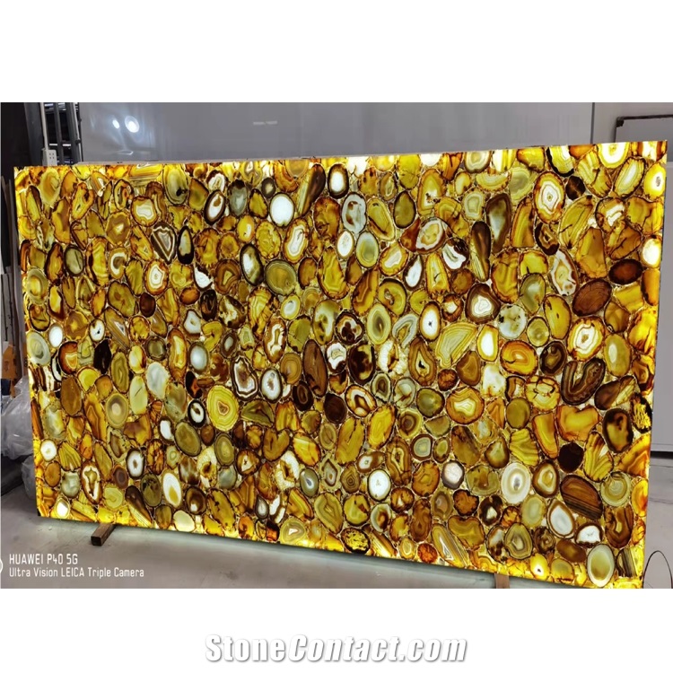 Supplier Blue Agate Onyx Semiprecious Stone Slab