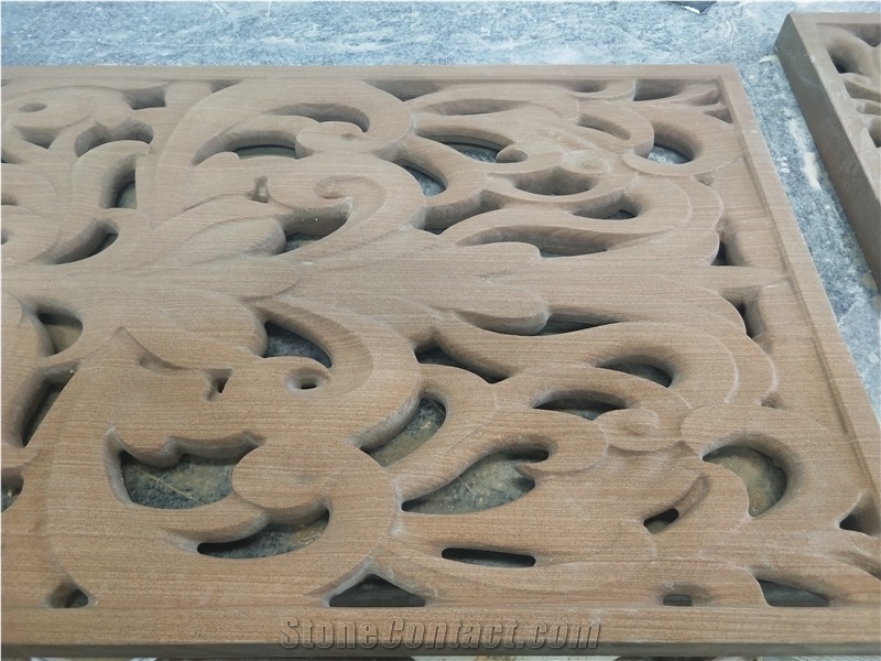 Beige Marble Handcraft Carving Animal Reliefs