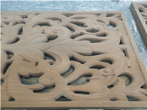 Beige Marble Handcraft Carving Animal Reliefs