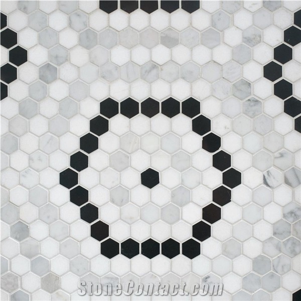 Bianco Carrara Stone Brick Mosaic Bathroom Wall Tile