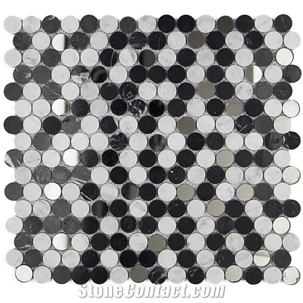 Bianco Carrara Stone Brick Mosaic Bathroom Wall Tile