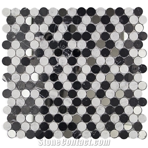 Bianco Carrara Stone Brick Mosaic Bathroom Wall Tile