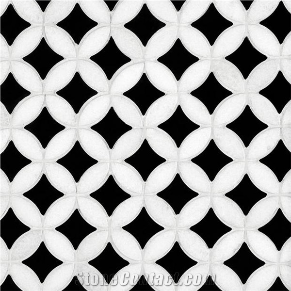 Bianco Carrara Stone Brick Mosaic Bathroom Wall Tile