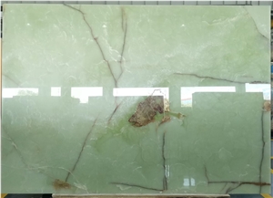 Light Green Polished Onyx With Veins Slabs