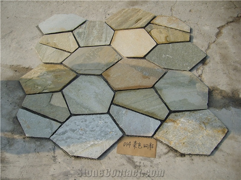 Natural Rusty Walkway Flooring Crazy Paving Stone