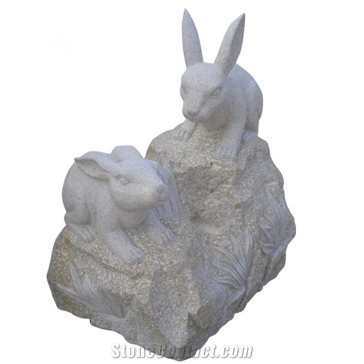 Natural  Yellow Granite Chinese Zodiac Snake Sculpture