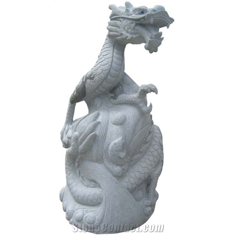 Natural  Yellow Granite Chinese Zodiac Snake Sculpture
