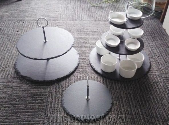 Rectangular Natural Slate Stone Cheese Board With Packaging