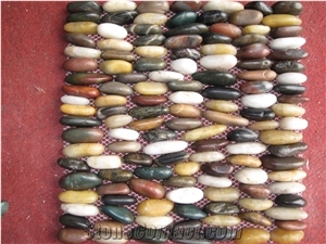 Stripe Pebble Tiles,Machine-Made Pebble Pebble,Yellow Pebble