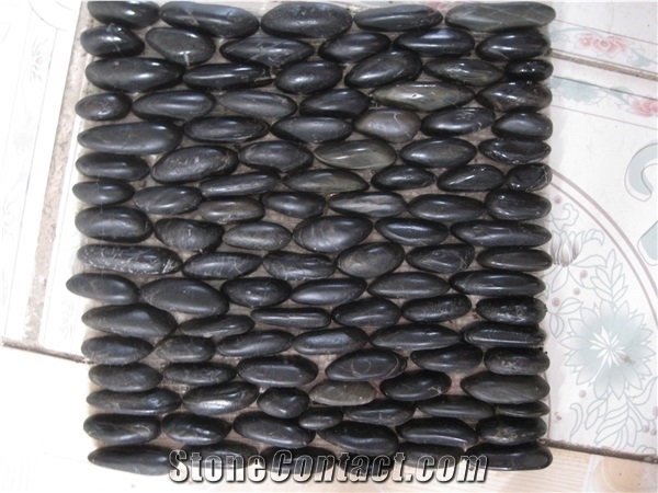 Stripe Pebble Tiles,Machine-Made Pebble Pebble,Yellow Pebble