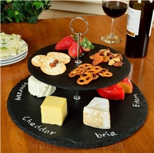 Tableware Slate Pizza Tray,Black Slate Plate