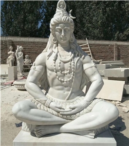 White  Lord Shiva Marble Statue Suppliers And Manufacture