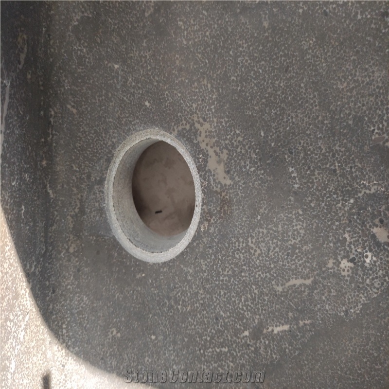 Blue Limestone Rectangle Wash Basins Sink For Bathroom