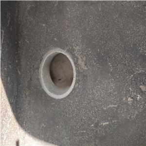 Blue Limestone Rectangle Wash Basins Sink For Bathroom
