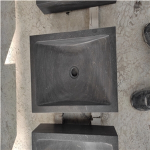 Blue Limestone Rectangle Wash Basins Sink For Bathroom