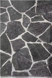 China Black Limestone Flagstone Wall Crazy Stone Cladding
