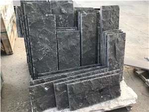 China Black Limestone Flagstone Wall Crazy Stone Cladding