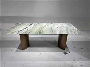 Cold Jade Raggio Verde Green Marble Table Coffee Living Room