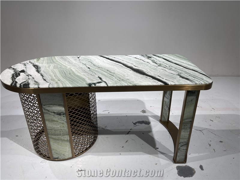 Cold Jade Raggio Verde Green Marble Table Coffee Living Room