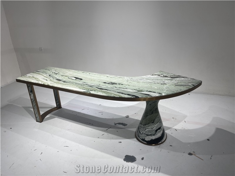 Cold Jade Raggio Verde Green Marble Table Coffee Living Room