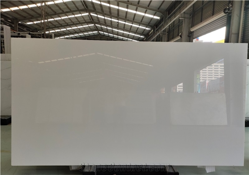 Pure White Nano Glass Crystallized Glass Stone Slabs