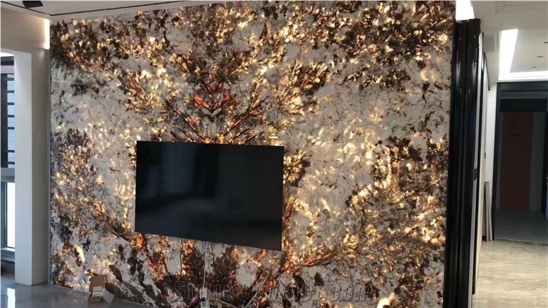 Luxy Stone Splendor White Transparent Wall Design