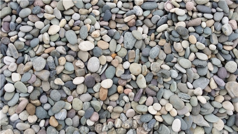 Mixed Color Pebbles, Washed River Stone