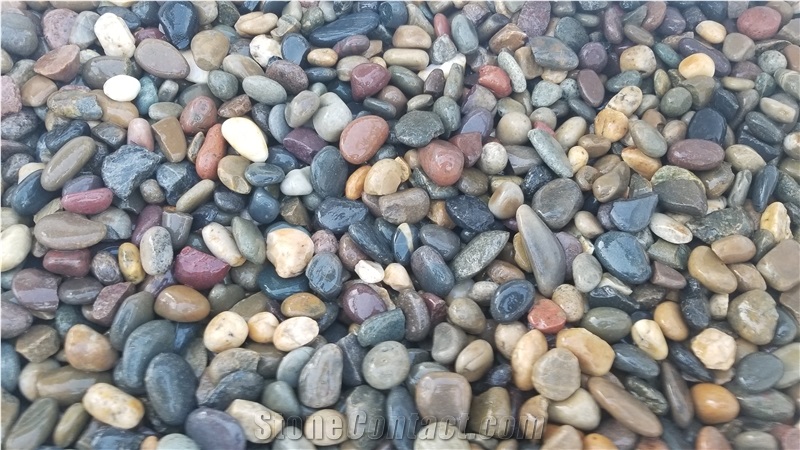 Mixed Color Pebbles, Washed River Stone