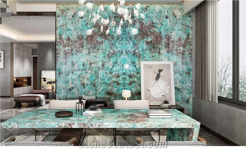 Green Luxury Stone Amazon Green For Wall Decoration Top