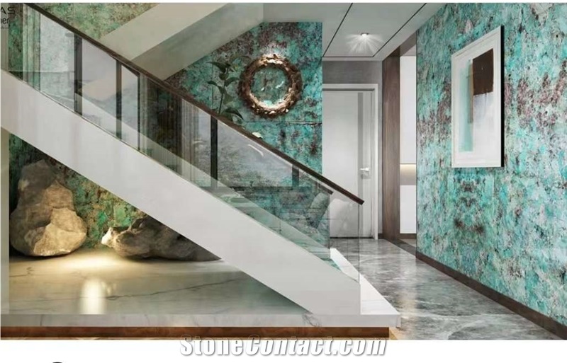 Green Luxury Stone Amazon Green For Wall Decoration Top