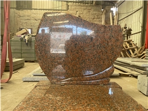China Maple Red Granite French Style Funeral Tombstone