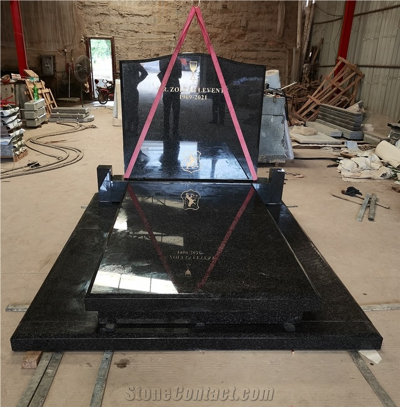 Dark Rustenburg Granite French Style Funerare Headstones