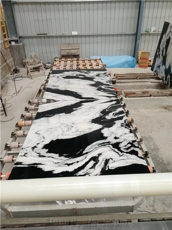 Book Match China Panda White Marble Slabs And Tiles
