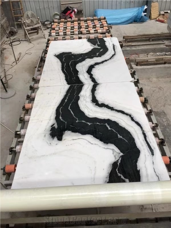Book Match China Panda White Marble Slabs And Tiles