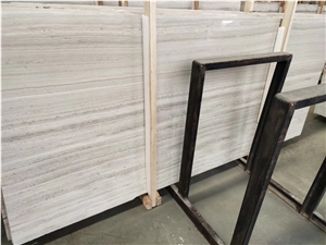 Cheap Price China White Wood Marble Slabs For Tiles Pattern