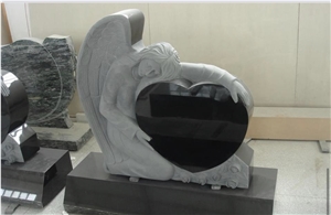 Engraved Upright Angel Granite Monument Headstone Tombstone