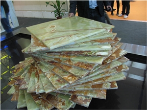 Green Onyx Backlight With Glass For Wall Panel, Slabs