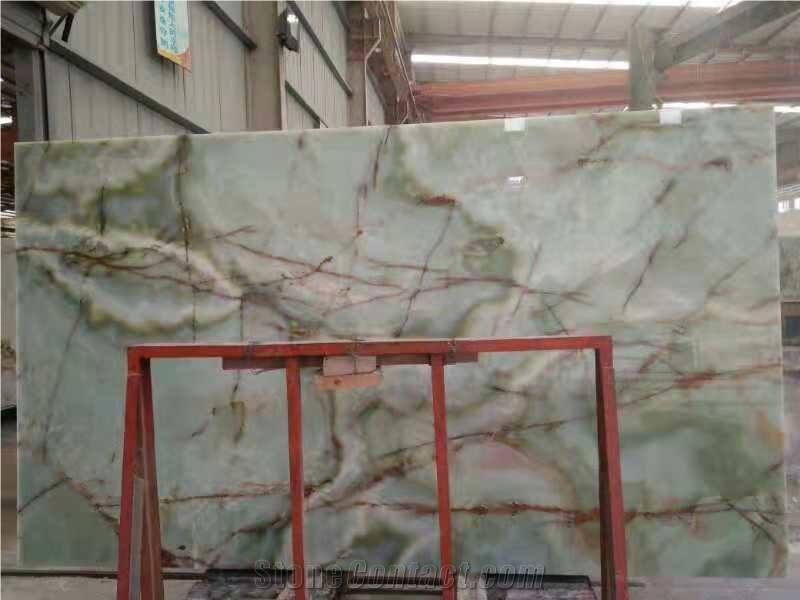 Green Onyx Backlight With Glass For Wall Panel, Slabs