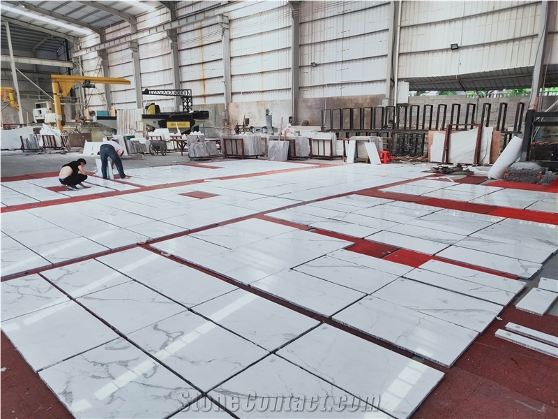 Italy White Bianco Statuario Venato Marble Slab And Tile